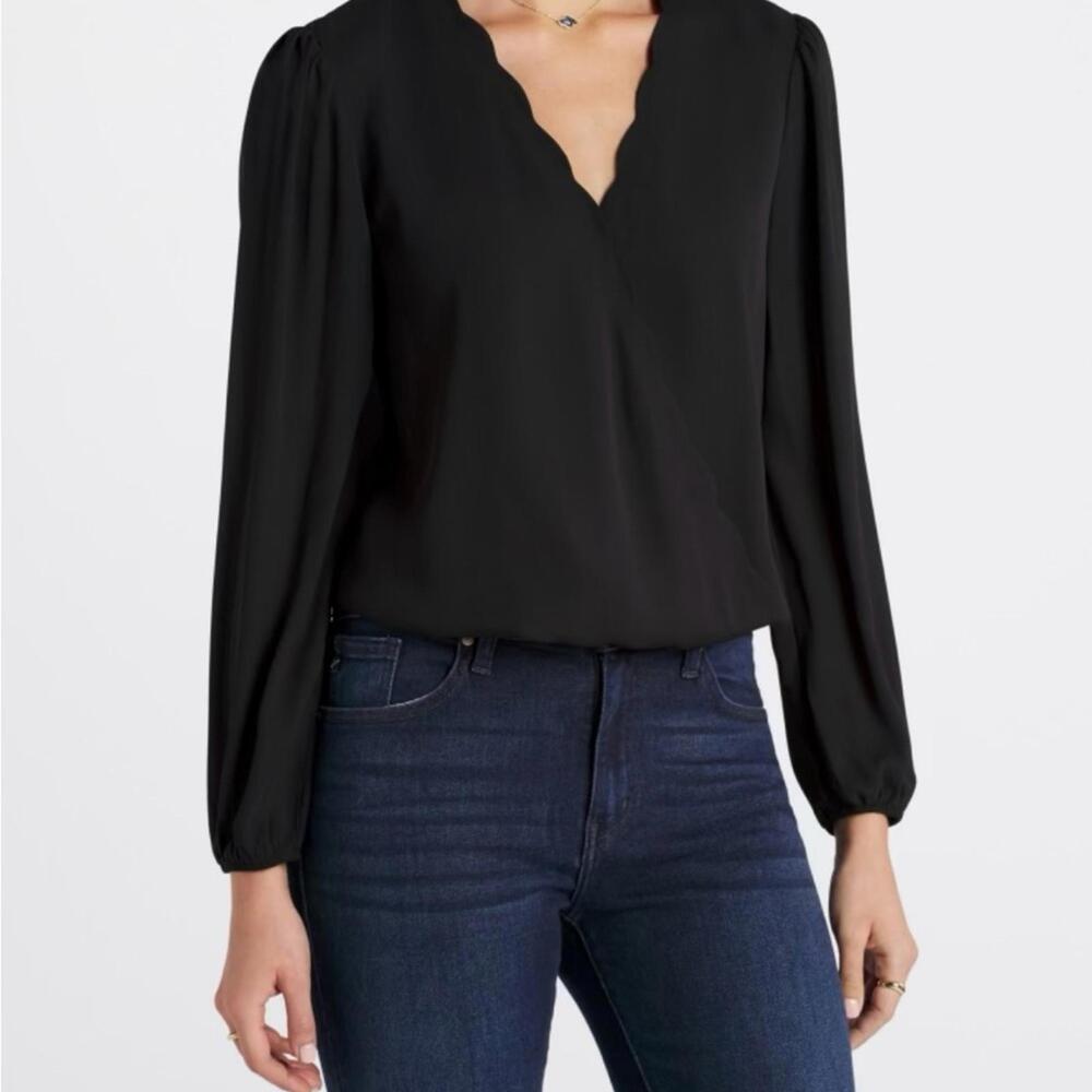Nine Britton Black Long Sleeve Blouse